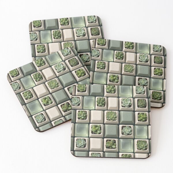 Item preview, Succulent Keyboard Pattern – Botanical Keycaps for Plant and Tech Lovers designed and sold by Kaleidoscope Print.