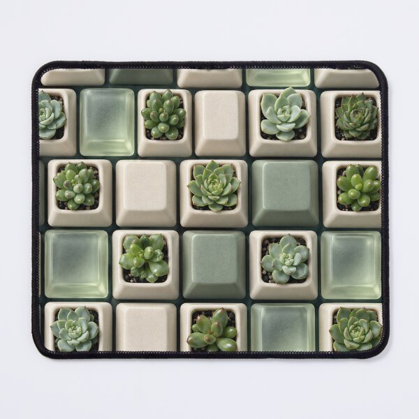Item preview, Succulent Keyboard Pattern – Botanical Keycaps for Plant and Tech Lovers designed and sold by Kaleidoscope Print.