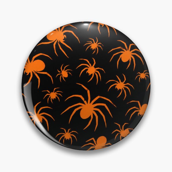 Item preview, Orange spiders on a black background designed and sold by Axokris.