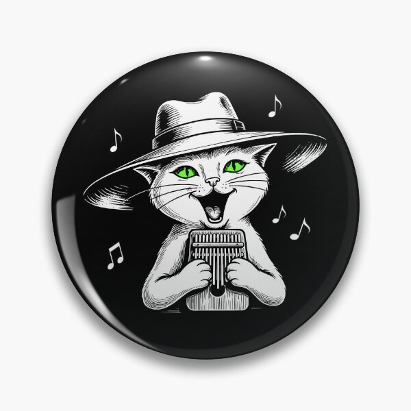 Item preview, Kalimba Player Green-Eyed Cat designed and sold by Litely.