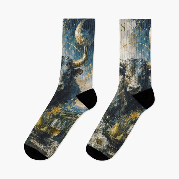 Item preview, Taurus Zodiac Painting – Cosmic Bull and Stars designed and sold by GalleryKauffeld.