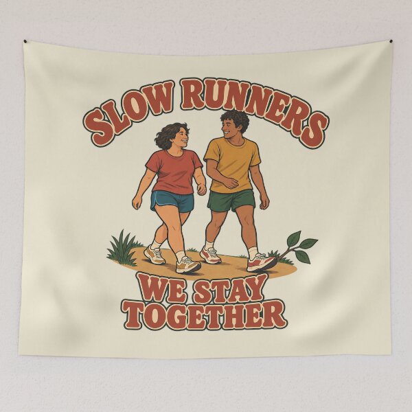 Item preview, Slow Runners We Stay Together Retro Running Buddy Gift designed and sold by MythicCotton.