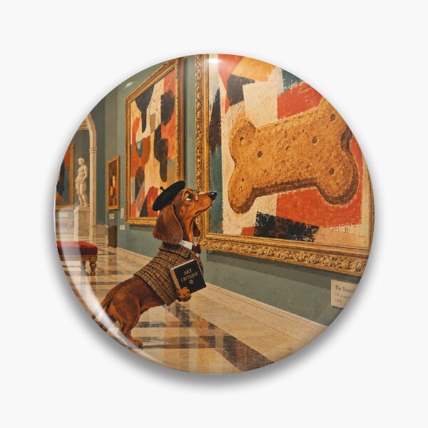 Item preview, Funny Dachshund Art Critic- Vintage gallery designed and sold by Little Paw Atelier.