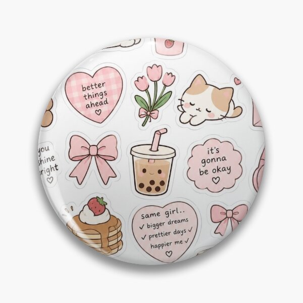 Item preview, Cute Pink Kawaii Aesthetic Sticker Pack designed and sold by Laura3700.