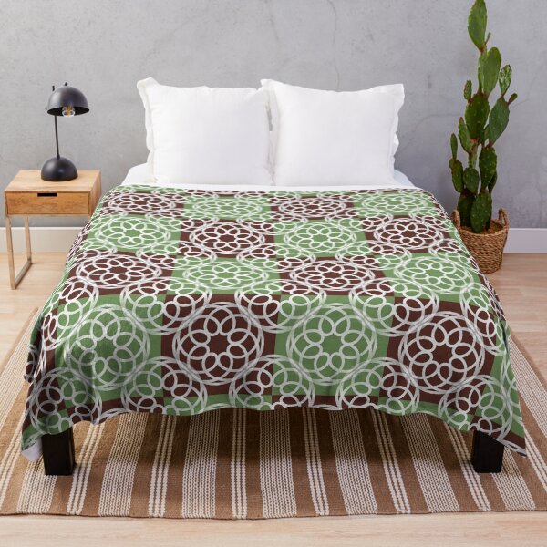 Item preview, Sage Green Brown Geometric Checker Pattern designed and sold by ArtbyDebbieC.