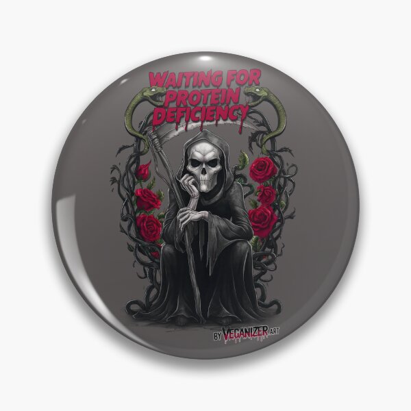 Item preview, Waiting For Protein Deficiency Grim Reaper Vegan designed and sold by Veganizer.art.