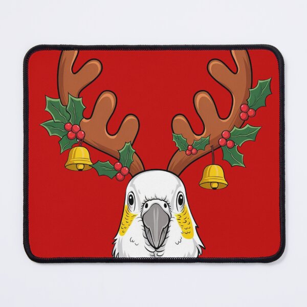 Item preview, Festive Cockatoo in Reindeer Antlers and Christmas Lights – Funny Australian Bird Art designed and sold by Wennebabs.