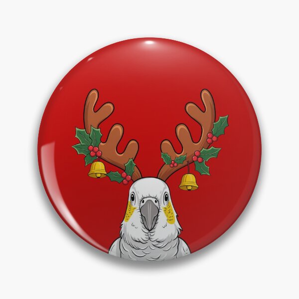 Item preview, Festive Cockatoo in Reindeer Antlers and Christmas Lights – Funny Australian Bird Art designed and sold by Wennebabs.