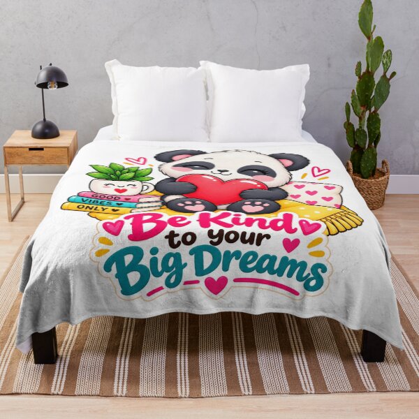 Item preview, Be Kind to Your Big Dreams Panda Wall Art | Cute Motivational Panda Print | Positive Mindset Nursery Decor designed and sold by thesmilngnature.