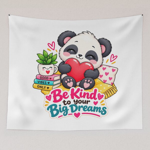 Item preview, Be Kind to Your Big Dreams Panda Wall Art | Cute Motivational Panda Print | Positive Mindset Nursery Decor designed and sold by thesmilngnature.