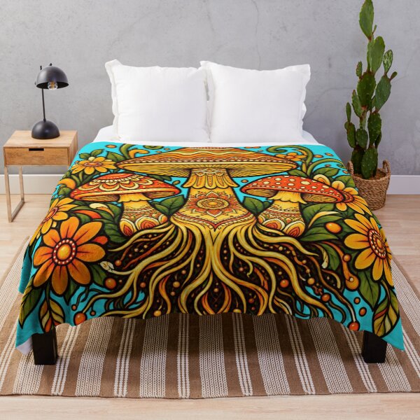 Item preview, Enchanted Mushroom Roots – Retro Boho Forest Magic designed and sold by JanRizz.