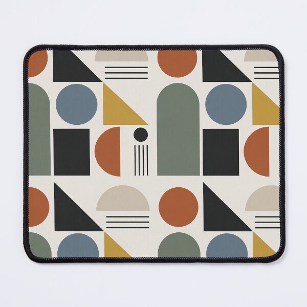 Item preview, Modern Mid-Century Abstract Geometric Pattern in Terracotta & Sage Green 1334 designed and sold by Habatour Creations Exclusive Digital Art Products.