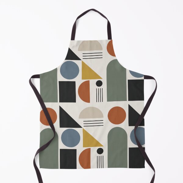 Aperçu de l'œuvre Modern Mid-Century Abstract Geometric Pattern in Terracotta & Sage Green 1334 créée et vendue par Habatour Creations Exclusive Digital Art Products.