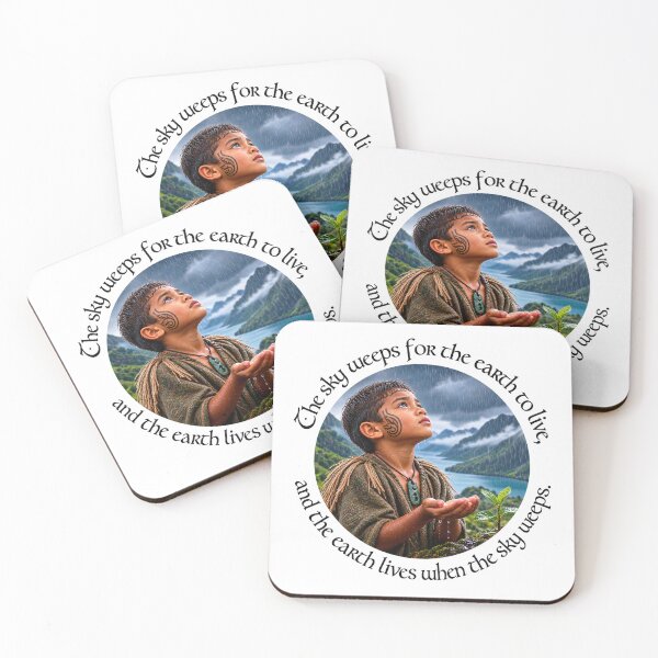Item preview, Polynesian Resilience Proverb - The sky weeps for the earth to live | Pacific Art designed and sold by ShakaLife.org.