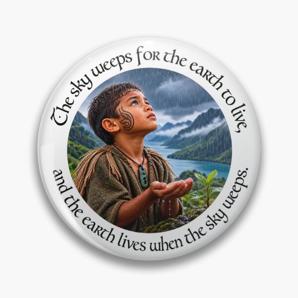 Item preview, Polynesian Resilience Proverb - The sky weeps for the earth to live | Pacific Art designed and sold by ShakaLife.org.