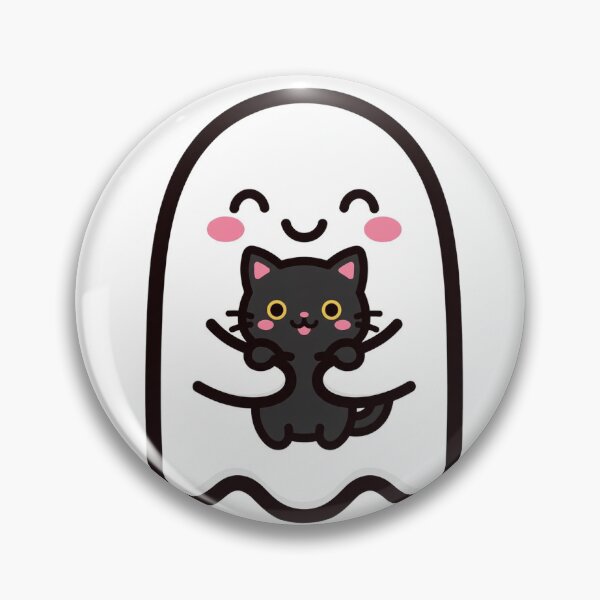 Item preview, Cute Ghost Holding Black Cat Halloween Sticker designed and sold by designs4you386.