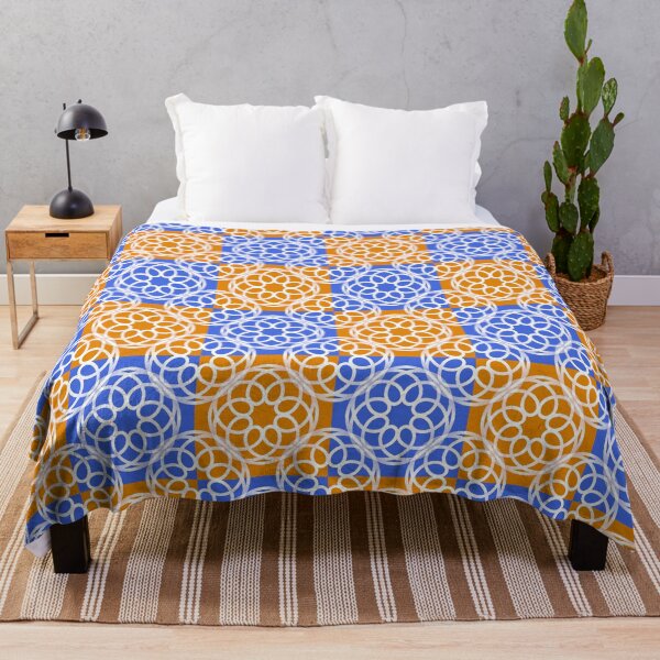 Item preview, Blue Orange Geometric Checker Pattern designed and sold by ArtbyDebbieC.