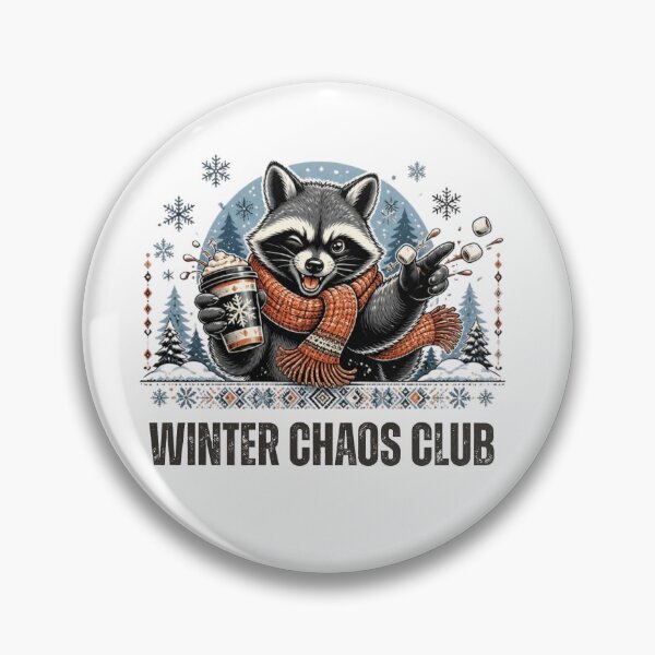 Item preview, Winter Chaos Club – Funny Raccoon Winter Design designed and sold by OddOrbit Studio.