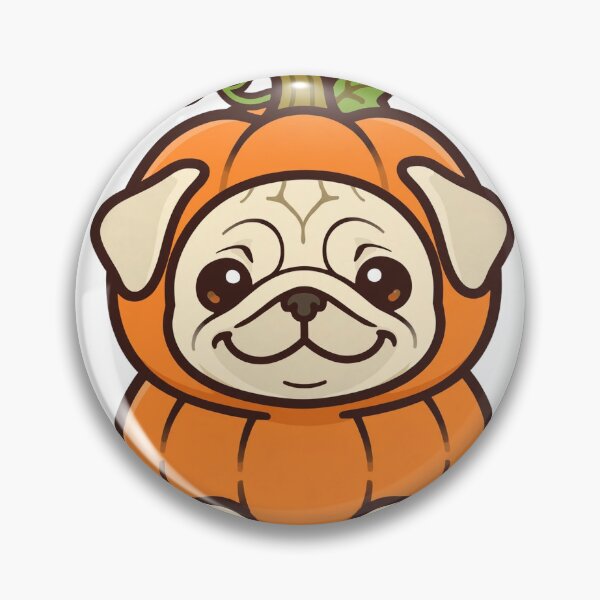 Item preview, Cute Pug in Pumpkin Costume Halloween Sticker designed and sold by designs4you386.