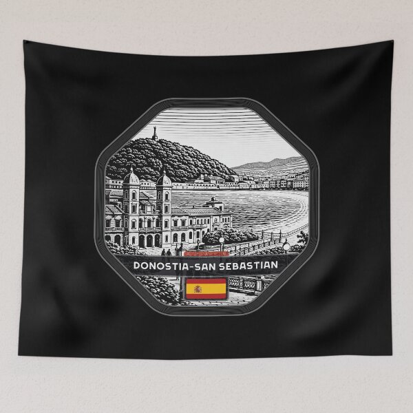 Item preview, Donostia-San Sebastian Spain Linocut Style  designed and sold by Thistle-TShop.