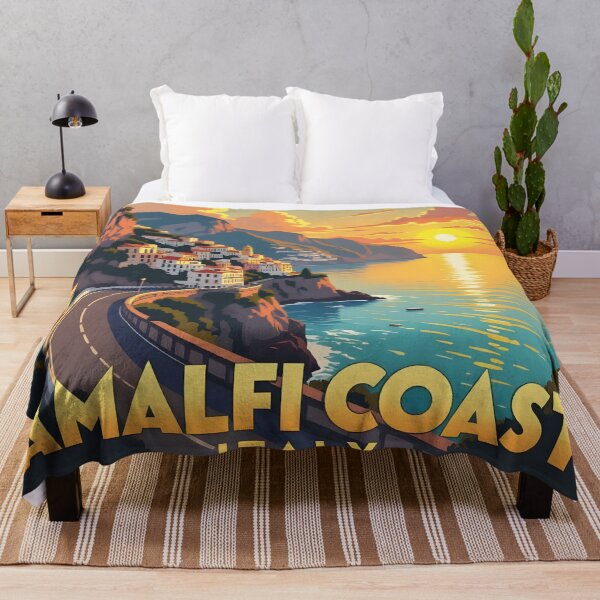 Item preview, Amalfi Coast Italy – Vintage Coastal Road Travel Poster designed and sold by LSVart.