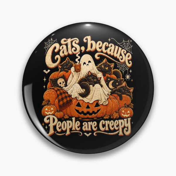 Item preview, Cats Because People Are Creepy Funny Ghost Halloween Pumpkin designed and sold by Ortigzitoun.