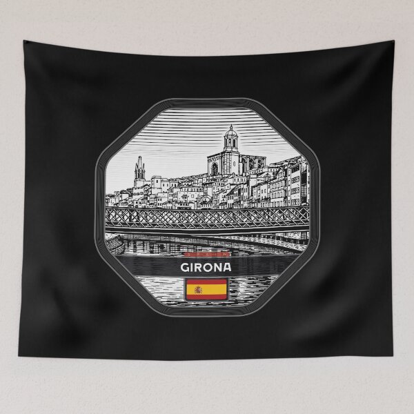 Item preview, Girona Spain Linocut Style  designed and sold by Thistle-TShop.