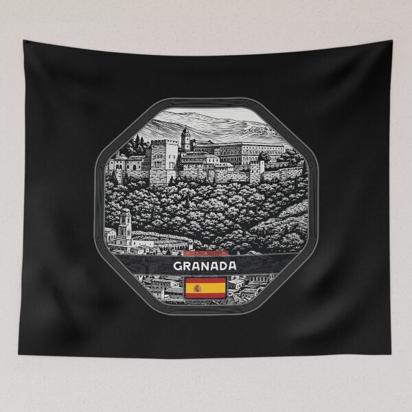 Item preview, Granada Spain Linocut Style  designed and sold by Thistle-TShop.