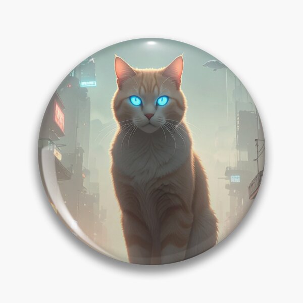 Item preview, Neon Overlord: The Giant Cyberpunk Cat designed and sold by vinothmech53.
