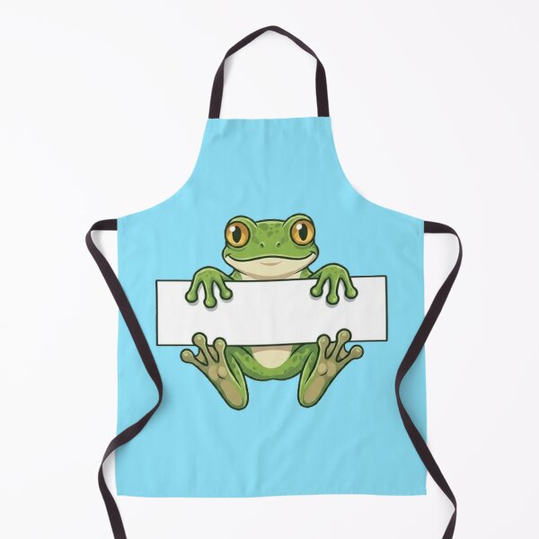 Item preview, Cute Frog Holding Blank Sign Cartoon designed and sold by PetalsPaws.
