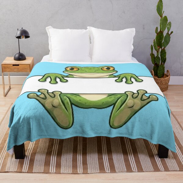Item preview, Cute Frog Holding Blank Sign Cartoon designed and sold by PetalsPaws.