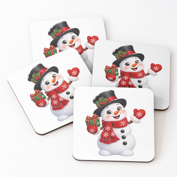 Item preview, Cute Christmas Snowman with Gift – Festive Winter Illustration designed and sold by Pixanova.