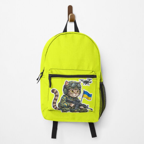 Item preview, Ukrainian cat with flags and drone in the war, cat soldier designed and sold by pixeldizajn.