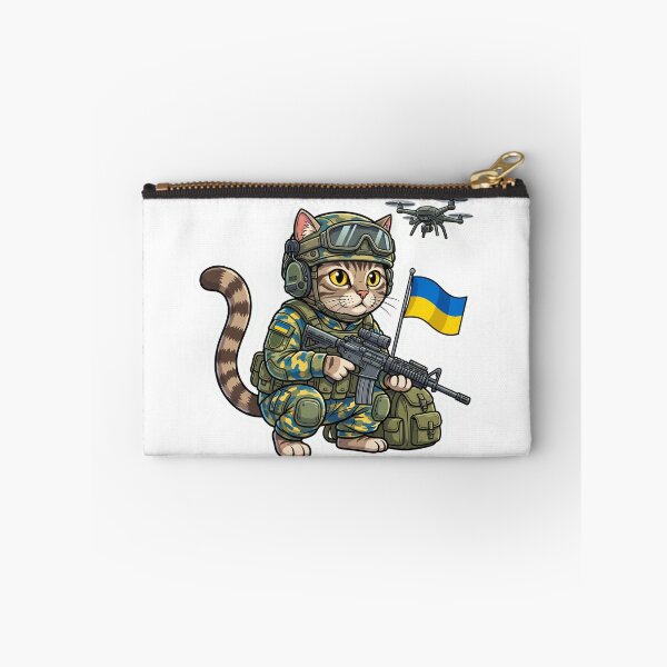 Item preview, Ukrainian cat with flags and drone in the war, cat soldier designed and sold by pixeldizajn.