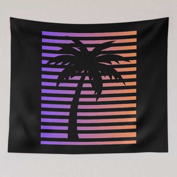 Item preview, Purple And Orange Sunset Palm Tree Silhouette Art designed and sold by Artography Designs.