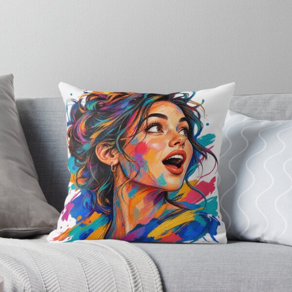 Item preview, Colorful Paint Splash Woman Portrait Expressive Joyful Art Design designed and sold by @SHINTOSARTSTORE.