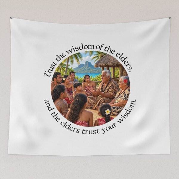Item preview,  Fiji Wisdom Proverb - Trust the wisdom of the elders | Pacific Art designed and sold by ShakaLife.org.