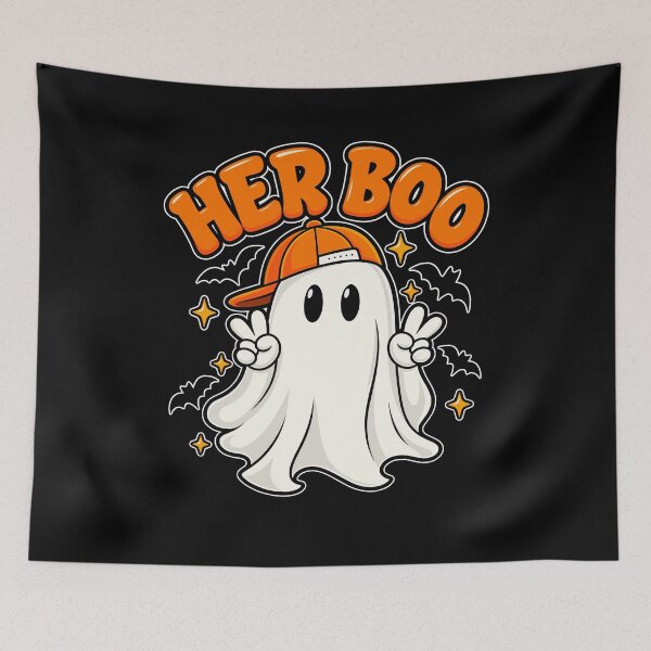Item preview, Her Boo Cute Halloween Ghost Couple Humor Design designed and sold by stmpdwrld.
