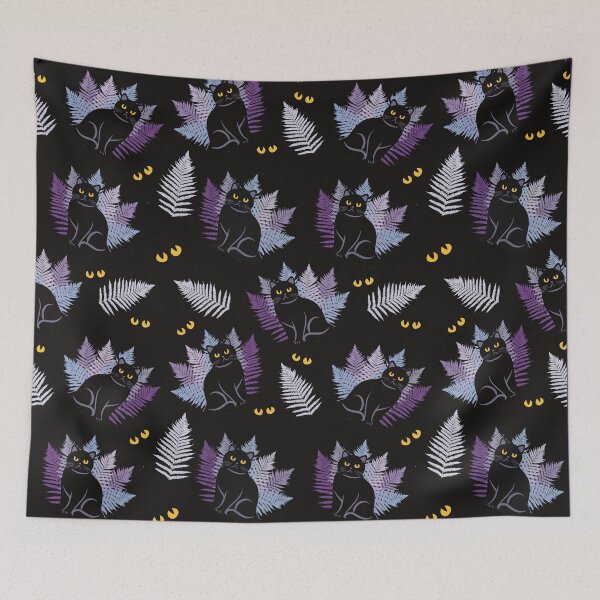 Item preview, Black British Shorthair Cat in the Fern designed and sold by IvysCreativityHouse.