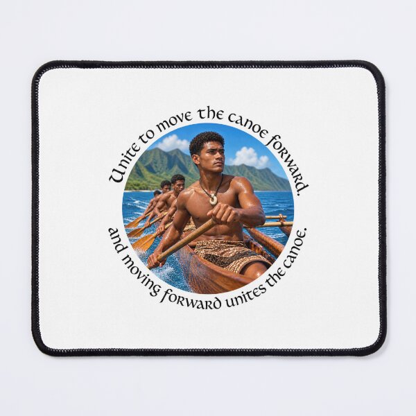 Item preview, Polynesian Community Proverb - Unite to move the canoe forward | Pacific Art designed and sold by ShakaLife.org.