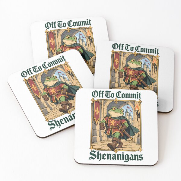 Item preview, Off To Commit Shenanigans Funny Knight Frog Meme designed and sold by roni-harbor.