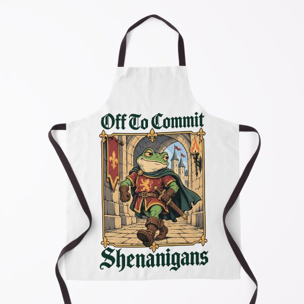 Item preview, Off To Commit Shenanigans Funny Knight Frog Meme designed and sold by roni-harbor.