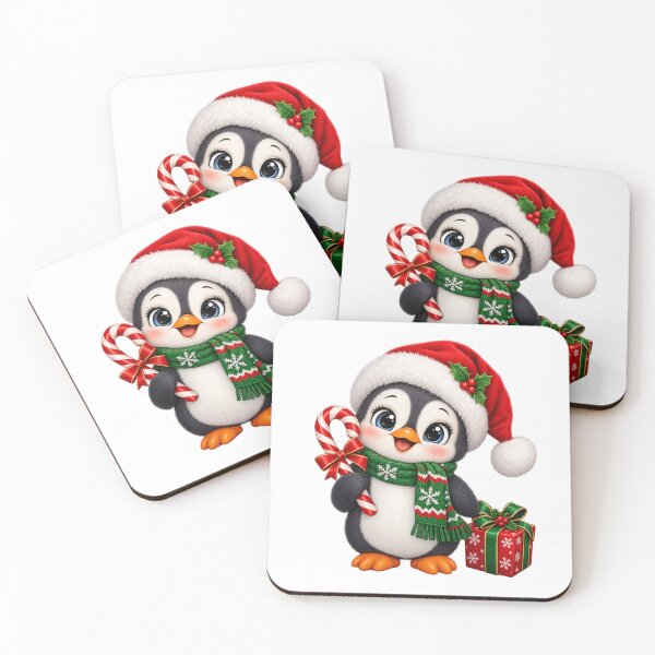 Item preview, Cute Christmas Penguin with Candy Cane – Festive Holiday Art designed and sold by Pixanova.