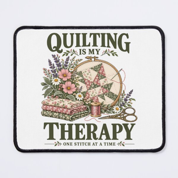 Item preview, Quilting Is My Therapy Quilter Floral Art designed and sold by roni-harbor.