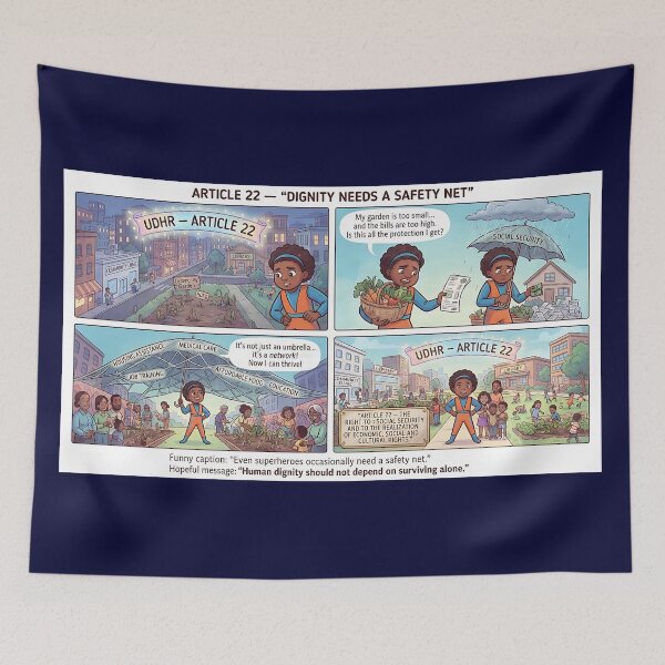Item preview, Social security: A safety net for human dignity designed and sold by Mianku | Für das Leben.