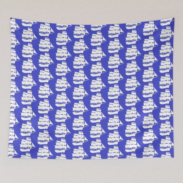 Item preview, Ship Silhouette Sailing Against Blue designed and sold by Jessie Williams.