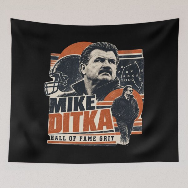 Aperçu de l'œuvre Laine emblématique des Bears de Chicago, tenue de Mike Ditka créée et vendue par BartholomewAsh.