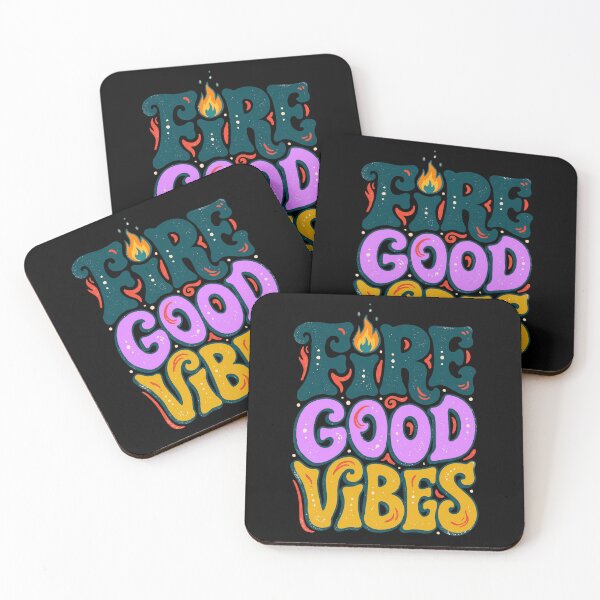 Item preview, Fire Good Vibes Funny Campfire Retro Groovy Typography designed and sold by GlimTig.