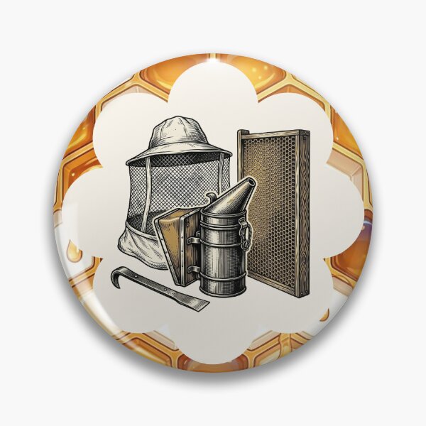 Item preview, Vintage Beekeeping Tools Woodcut Art Smoker Hive Frame Veil designed and sold by Alt Casterwill .