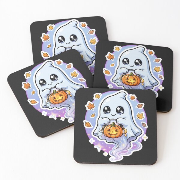 Item preview, Ghost with Pumpkin Bucket designed and sold by LunaGlow Studio.